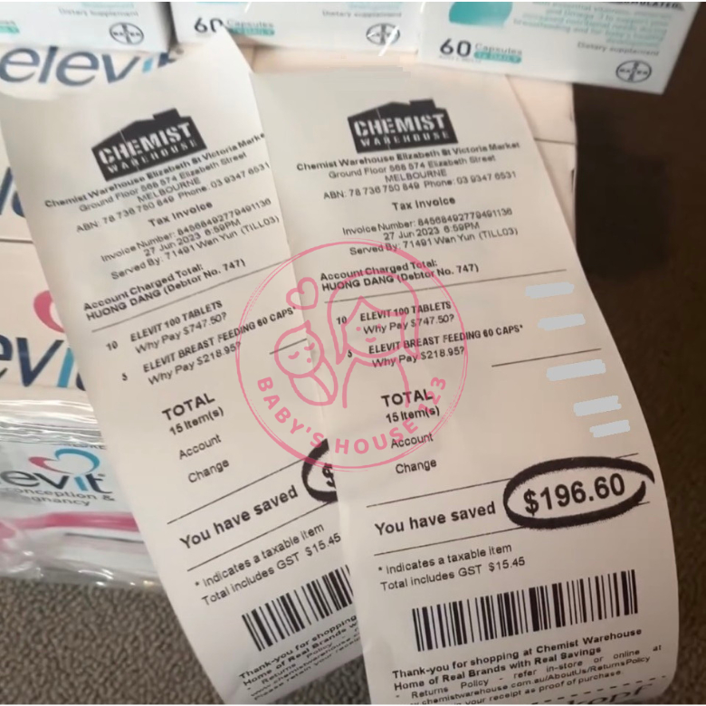 TPCN Vitamin Tổng Hợp Elevit Bầu - Bú Sau Sinh Úc