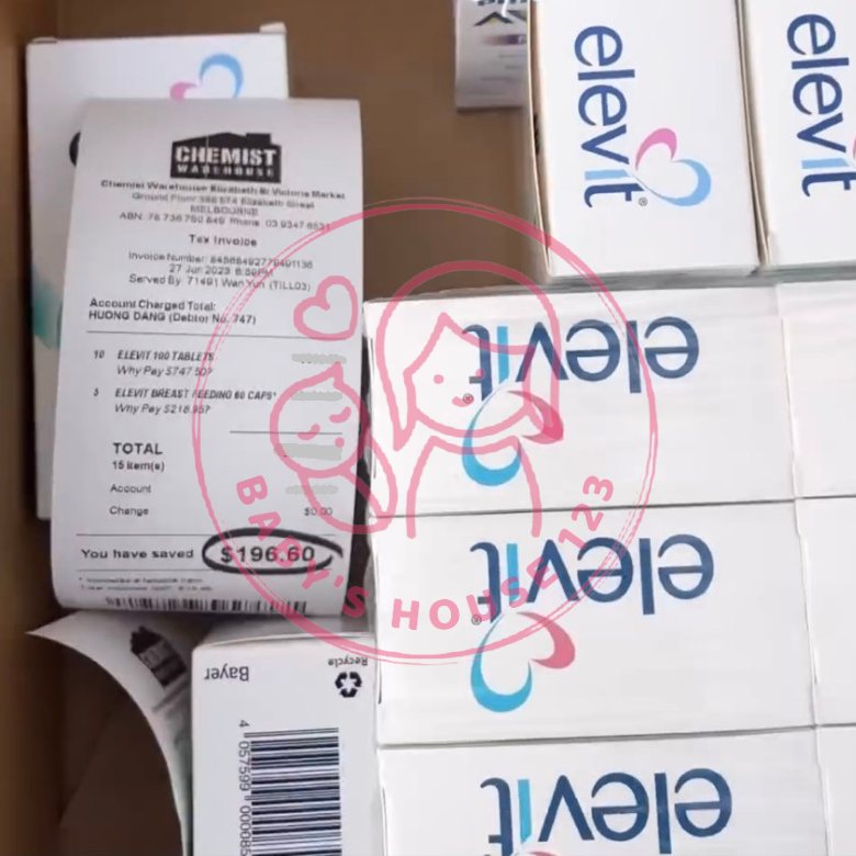 TPCN Vitamin Tổng Hợp Elevit Bầu - Bú Sau Sinh Úc