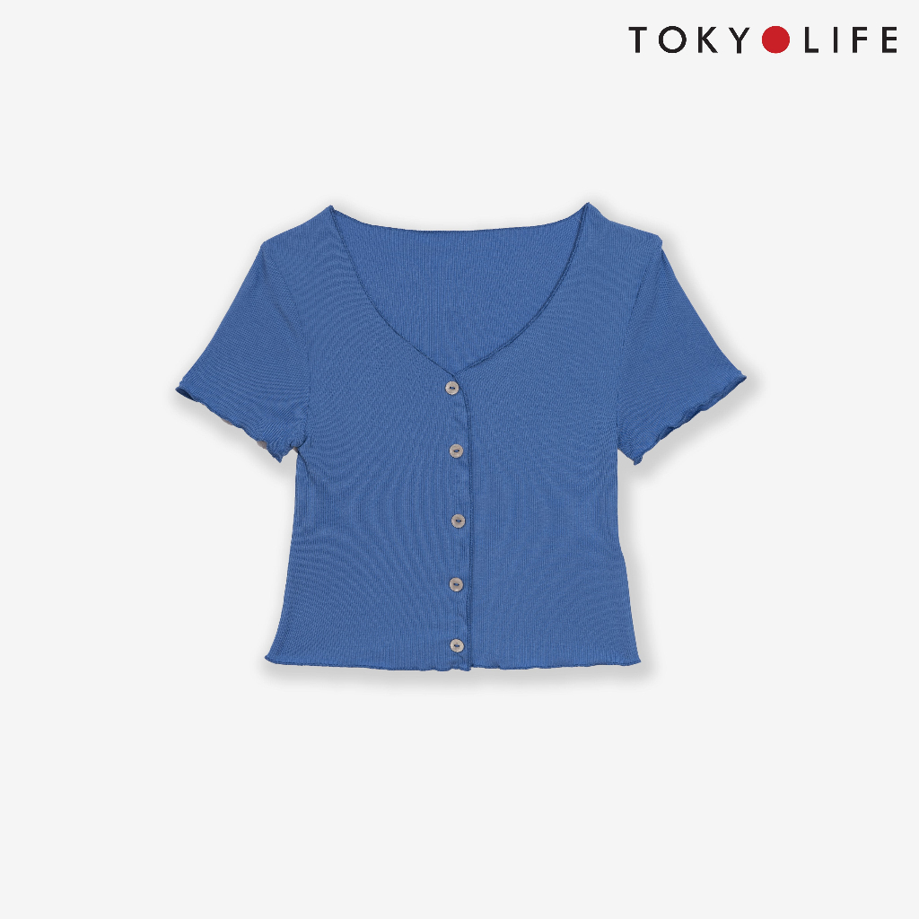 Áo Croptop NỮ cổ cuốn bèo dáng ôm TOKYOLIFE C9CTP501M