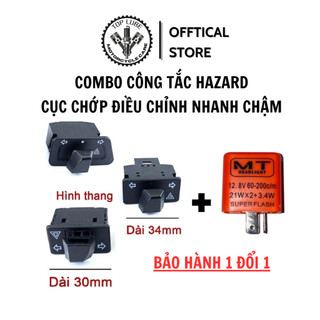 Combo công tắc xi nhan hazard + cục chớp điện tử , chớp nhanh gắn nhiều dòng xe honda wave ab sh future winner