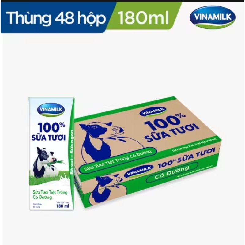 Sữa tươi Vinamilk có đường 110ml/180ml