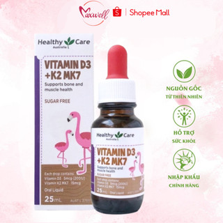 Siro hỗ trợ tăng chiều cao Vitamin D3 K2 MK7 Healthy Care cho trẻ sơ sinh 25ml Maxwell68
