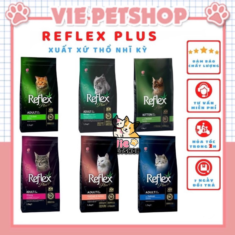 Thức Ăn Hạt Cho Mèo REFLEX PLUS Cao Cấp Túi 1.5Kg | Vie PETSHOP