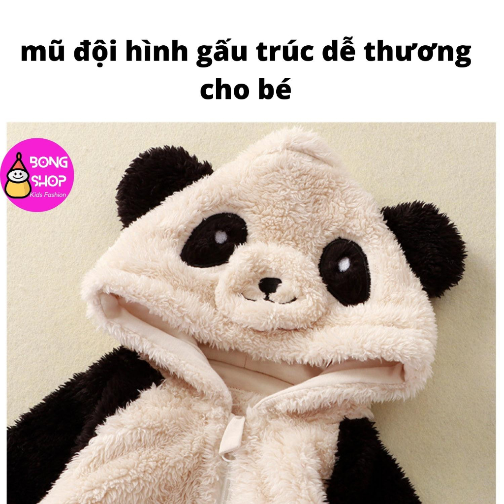 BODY lông cừu mềm mịn mùa đông chất liệu siêu ấm có mũ tai thỏ ,gấu trúc đáng yêu cho bé