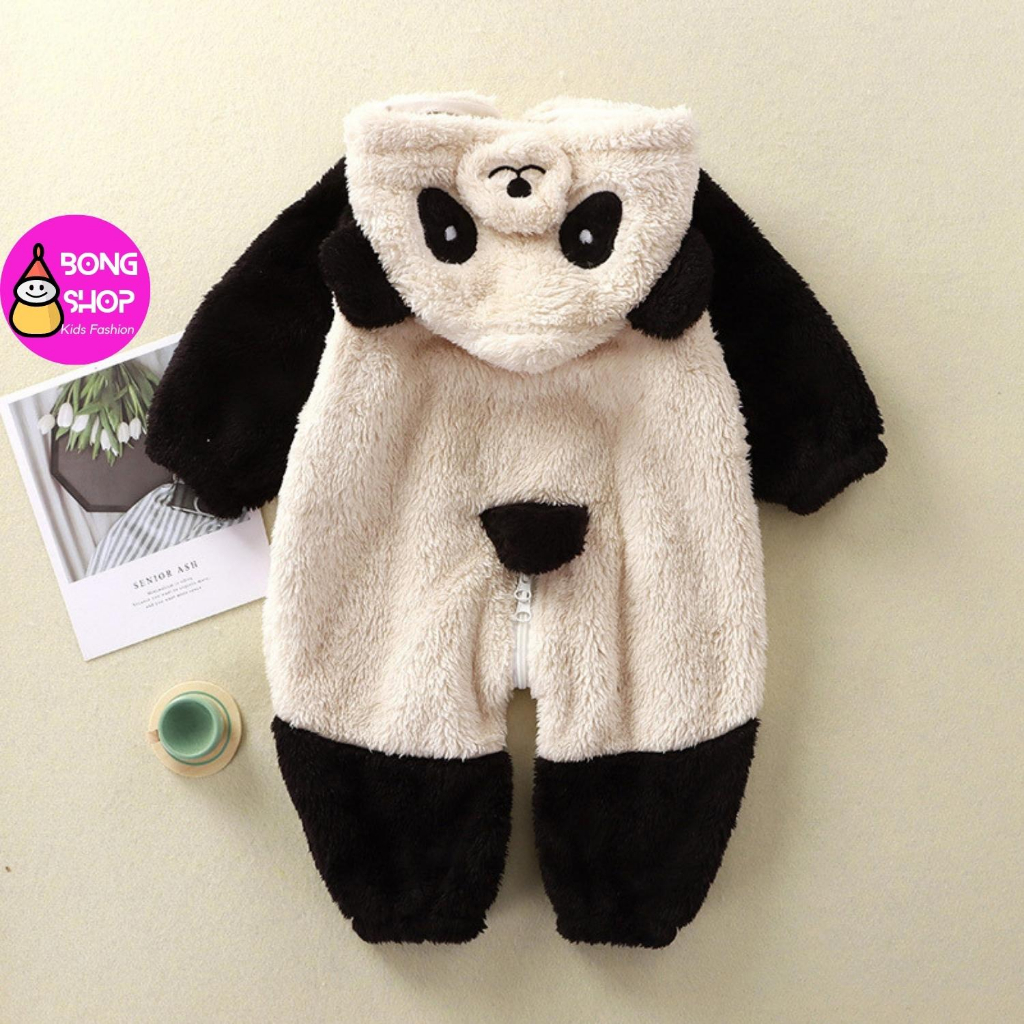 BODY lông cừu mềm mịn mùa đông chất liệu siêu ấm có mũ tai thỏ ,gấu trúc đáng yêu cho bé