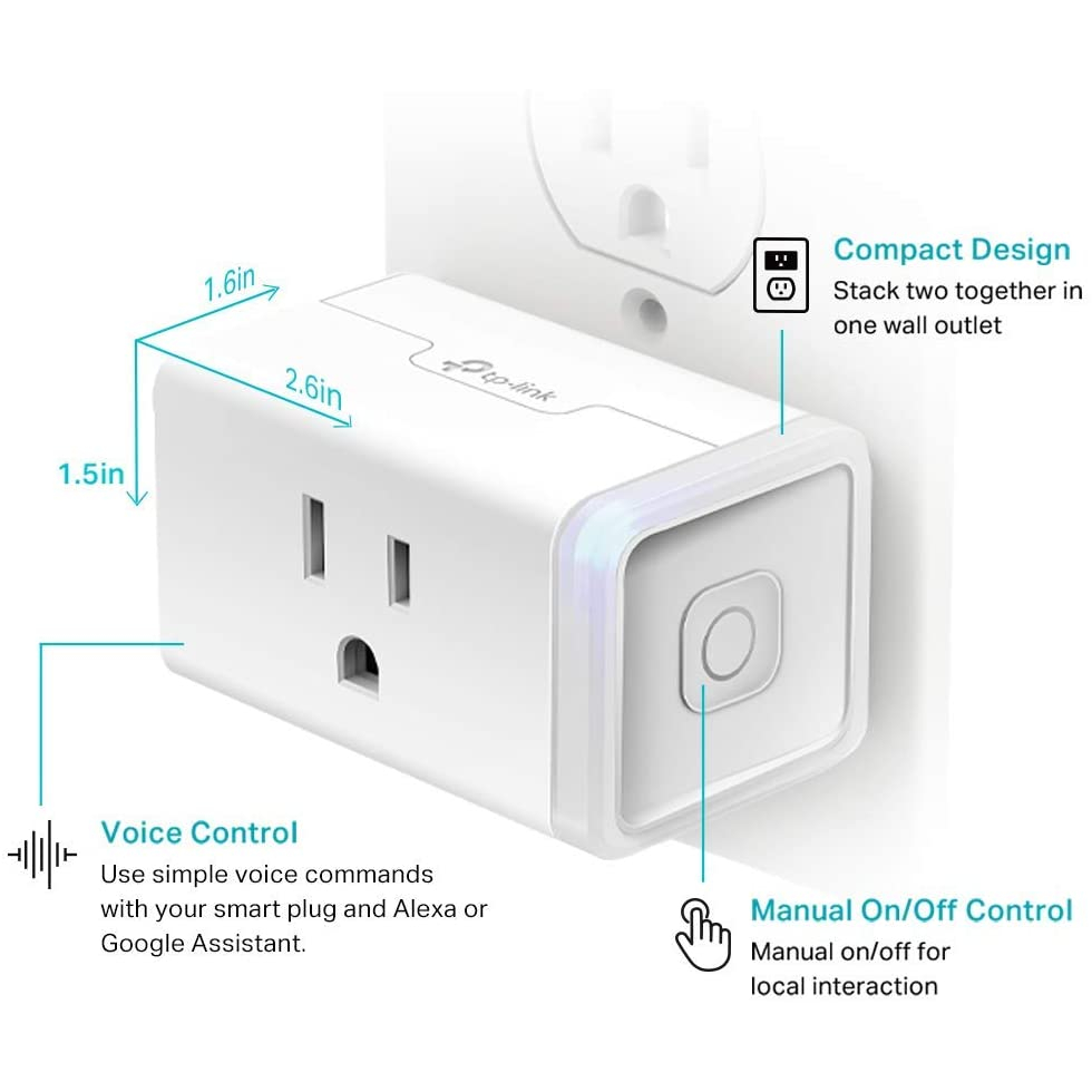 Ổ cắm điện thông minh Kasa Smart Wifi - TP Link HS103 - Hỗ trợ Google Nest Mini và Amazon Echo Dot