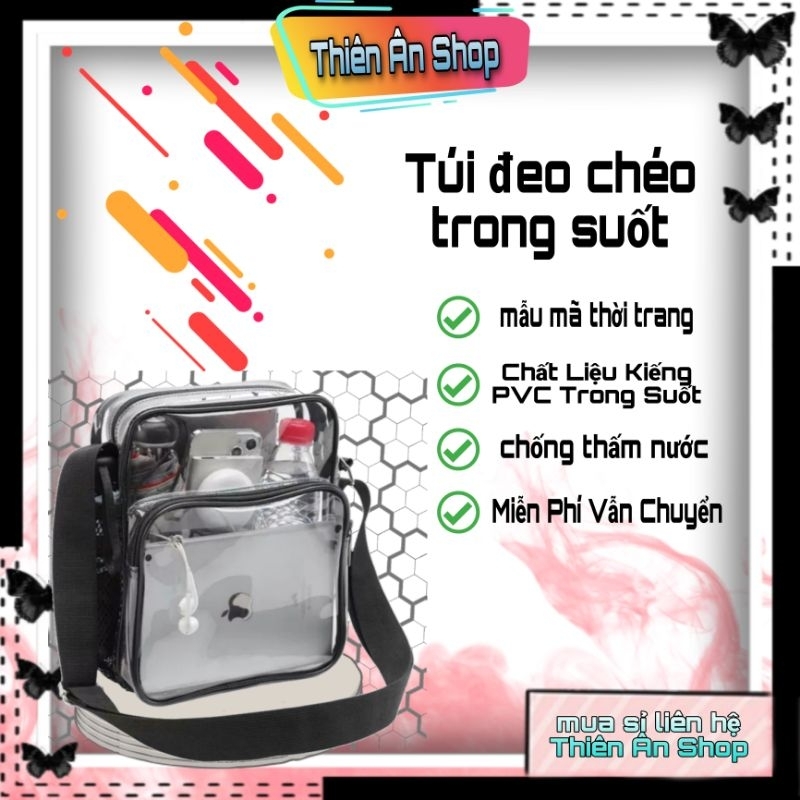 Túi đeo chéo trong suốt dành cho nam phong cách thời trang TA114