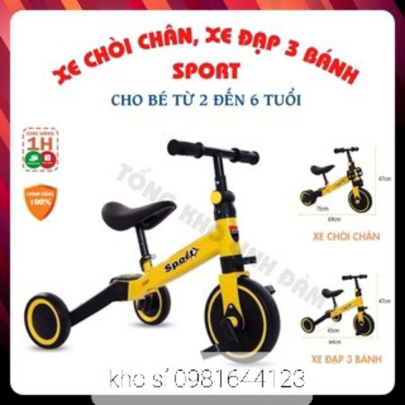 Xe chòi chân - 3 bánh - thăng bằng AS-006,Xe Thăng bằng cho Bé 3in1