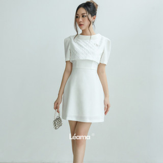 [Tặng kèm cài áo nơ đá] váy trắng thanh lịch Ivory by Léama