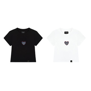 Áo croptop nữ form ôm pradies cute heart