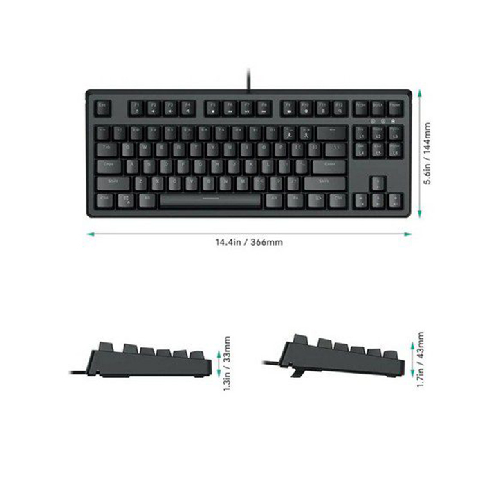 Bàn phím cơ TKL Aukey G14 - Đèn Led RGB - Outemu Blue Switch Siêu Bền - Thương Hiệu Châu Âu - Bảo Hành 24 Tháng