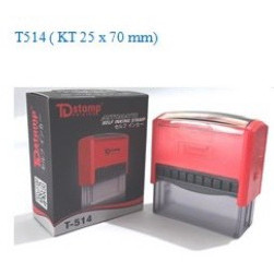 Hộp Con Dấu TDStamp Rubber Stamp Self Inking Stamp chính hãng nhựa cao cấp T-514 Kích thước 25x70mm