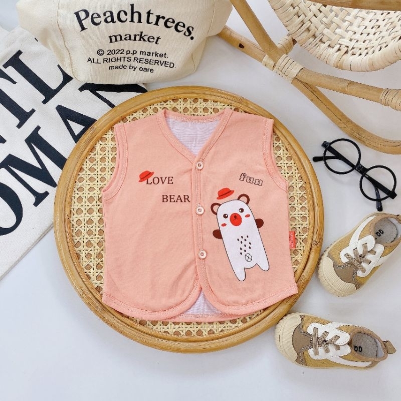 Áo Gile Sơ Sinh Vải Cotton 2 Lớp Cho Bé 3-10kg, Nhiều Mẫu