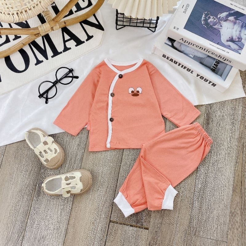 Bộ Quần Áo Dài Sơ Sinh Màu Trơn MĐ23 3-8KG