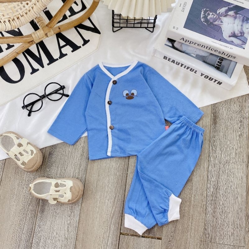 Bộ Quần Áo Dài Sơ Sinh Màu Trơn MĐ23 3-8KG