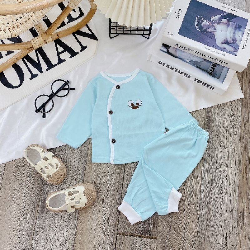 Bộ Quần Áo Dài Sơ Sinh Màu Trơn MĐ23 3-8KG