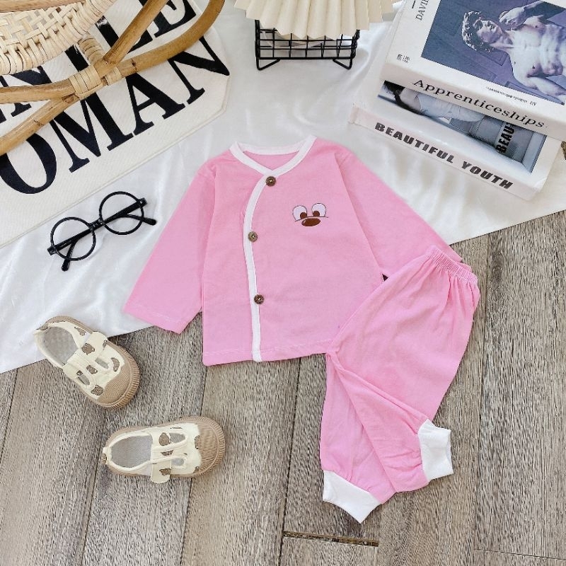 Bộ Quần Áo Dài Sơ Sinh Màu Trơn MĐ23 3-8KG