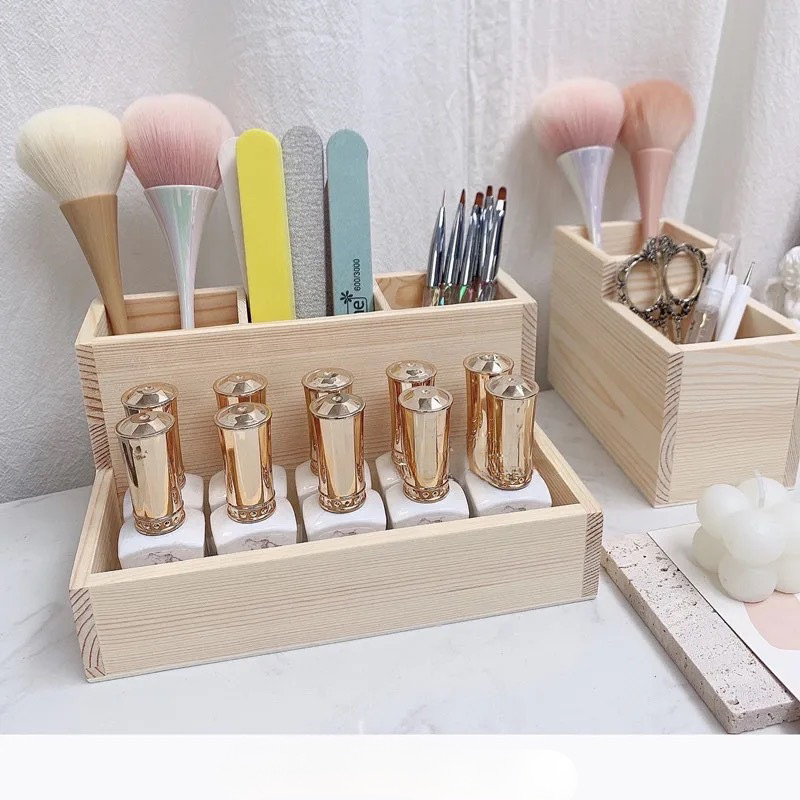 Khay đựng dụng cụ nail gỗ Lorossi 4 ngăn và 2 ngăn