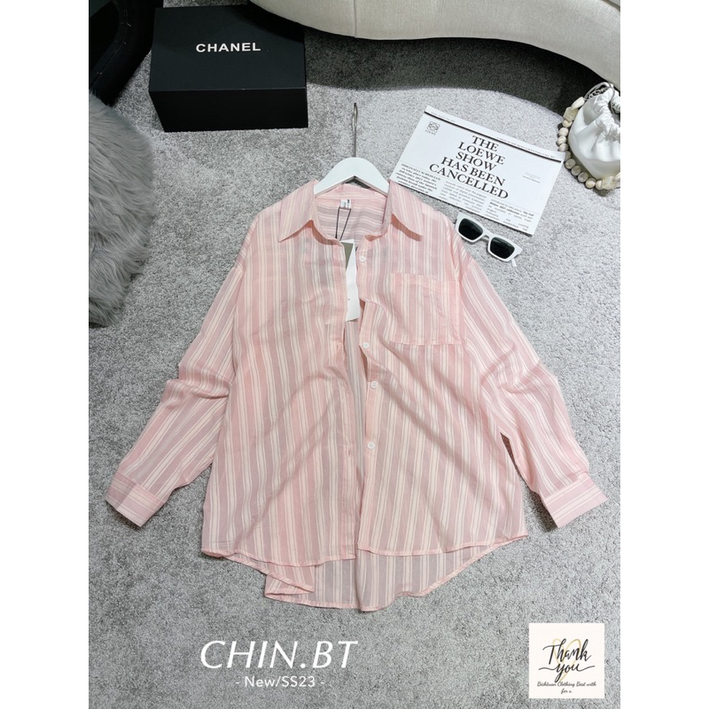 Áo Sơmi Kẻ Sọc Chữ Lưng QC L1