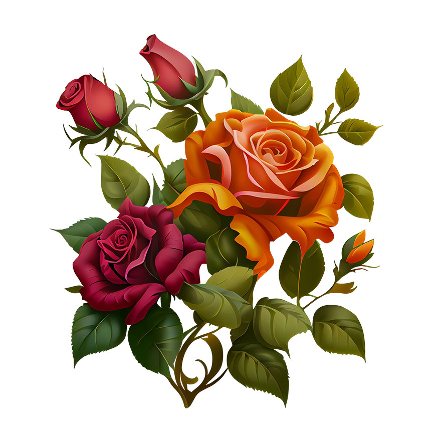 Có In Theo Yêu Cầu, Hình Ủi ROSE- Hoa Hồng 26