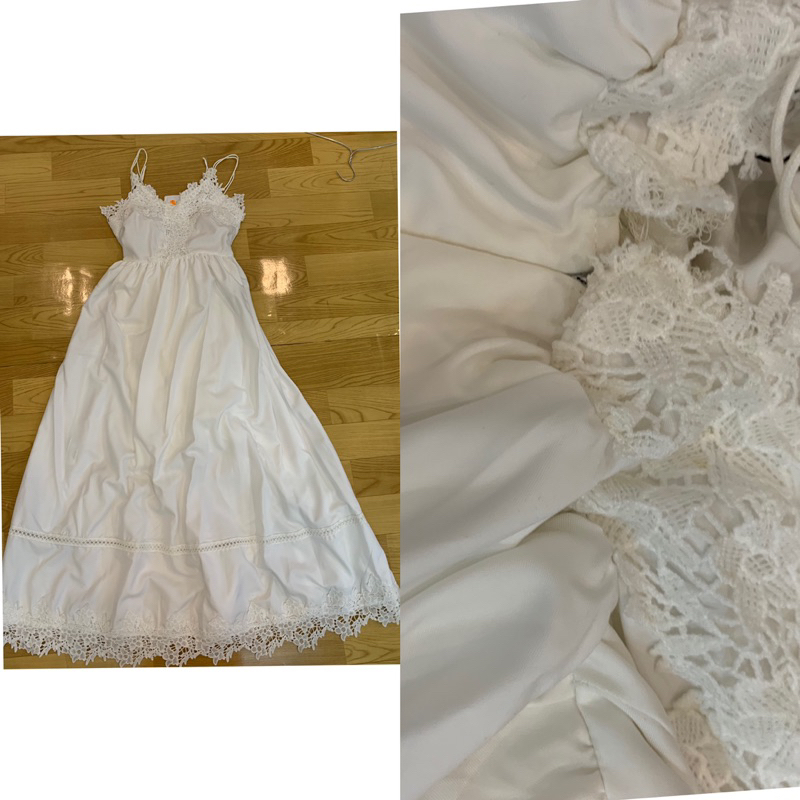 Váy maxi trắng/đen