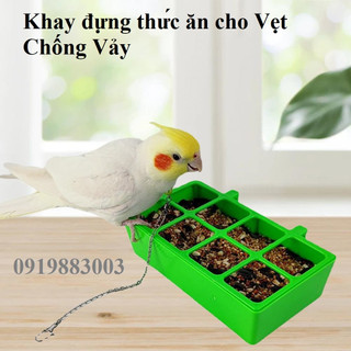 Khay đựng thức ăn / nước uống 8 ngăn bằng nhựa treo lồng chim vẹt