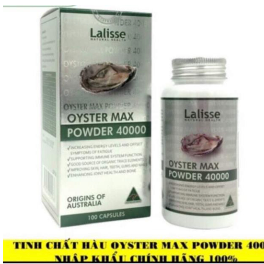 Tinh hàu LALISSE OYSTER MAX POWDER 40000 - Tăng cường sinh lý nam giới lọ 30 viên / lalise