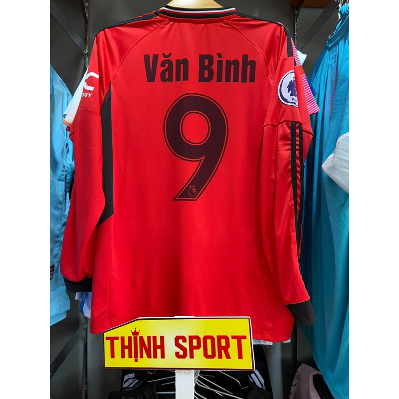 Áo đá banh, bóng đá M.U tay dài, in tên số theo yêu cầu