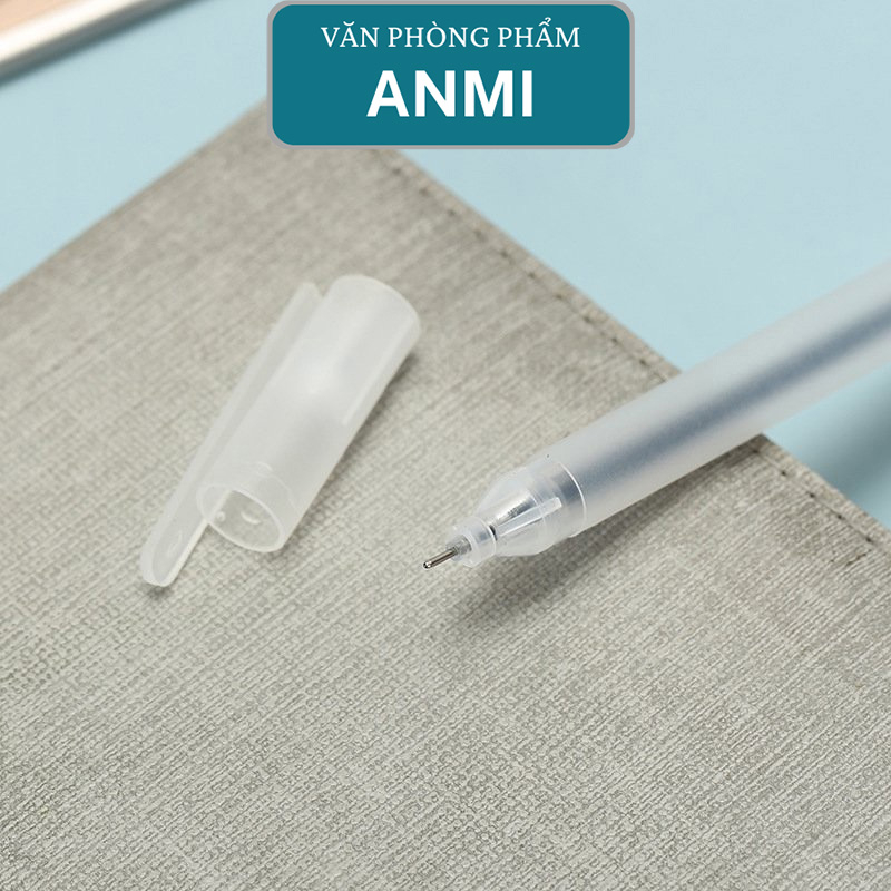 Bút gel ANMI viết gel bút nước đen xanh đỏ mực khô nhanh ngòi 0,5mm bút gel đen mực trơn mượt đều viết cực thích B14