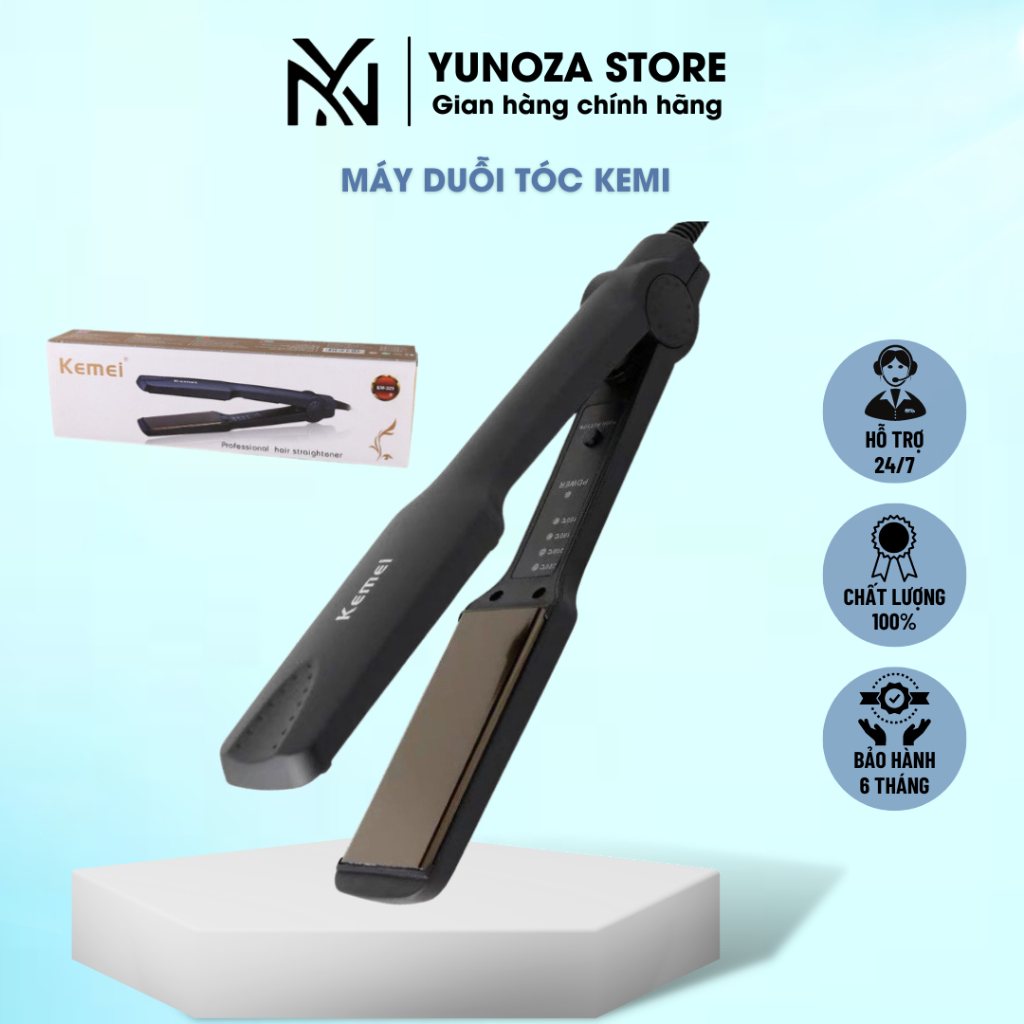 Máy Duỗi Tóc Mini KEMEI Chính Hãng, Máy Uốn Tóc Làm Tạo Kiểu Ép,Là Thẳng Uốn Cụp Xoăn Lọn Đa Năng 4 Mức Nhiệt 2023