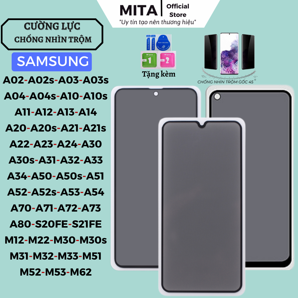 Cường lực chống nhìn trộm SamSung A12 A13 A23 A33 A53 A71 A72 A73 A22 A03s 4 A04s M51 M33 A52s A52 5G A51 A32 A14 AA34