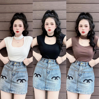 Áo zip cổ U vòng cổ croptop 3 màu