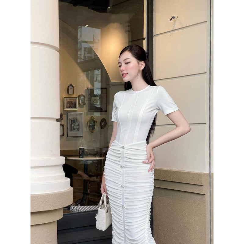 Set áo thun phối chân váy ly nhún Thư váy P04