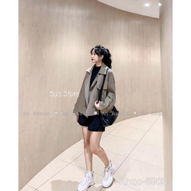 Măng tô dáng ngắn tay đai Hot trend