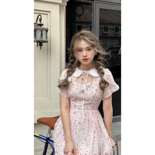 🌸Váy thiết kế hoa nhí cổ bèo dễ thương Aimee