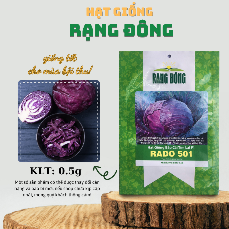 Hạt giống Bắp Cải Tím lai F1 sinh trưởng tốt, trồng quanh năm - Hạt giống Rạng Đông