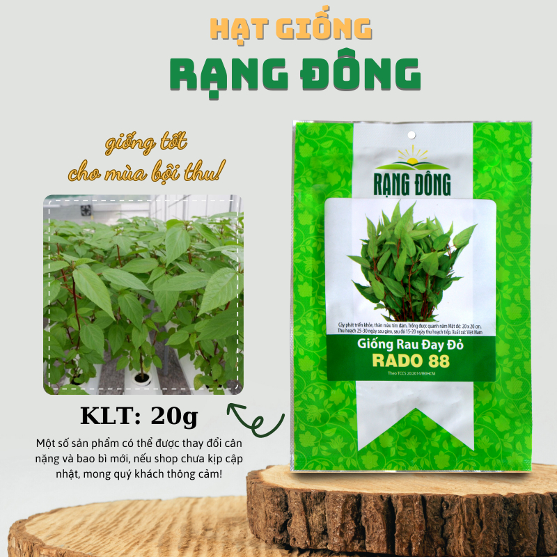 Hạt giống Rau Đay Đỏ dễ trồng, ít sâu bệnh, trồng quanh năm (gói 10 gr) - Hạt giống Rạng Đông