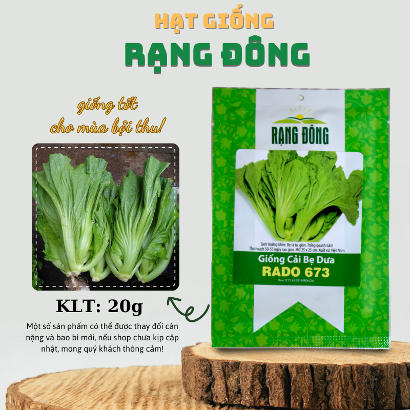 Hạt giống Cải Bẹ Dưa cao sản, trồng quanh năm, dễ chăm sóc (gói 10 gr) - Hạt giống Rạng Đông