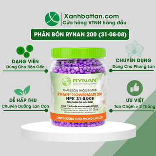 Phân tan chậm thông minh RYNAN 200 bổ sung dinh dưỡng, giúp lan con sinh trưởng nhanh