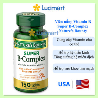 Viên uống Vitamin B Super B-Complex Nature’s Bounty hũ 150 viên [Hàng Mỹ hạn dùng 2026]