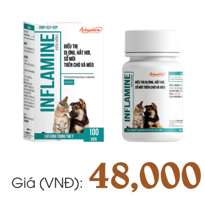 INFLAMINE - HỘP 100 VIÊN - SẢN PHẨM CHỐNG DỊ ỨNG Ở THÚ CƯNG