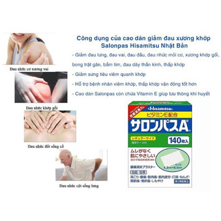 Hộp Miếng dán Salonpas Hisamitsu Nhật 140 miếng