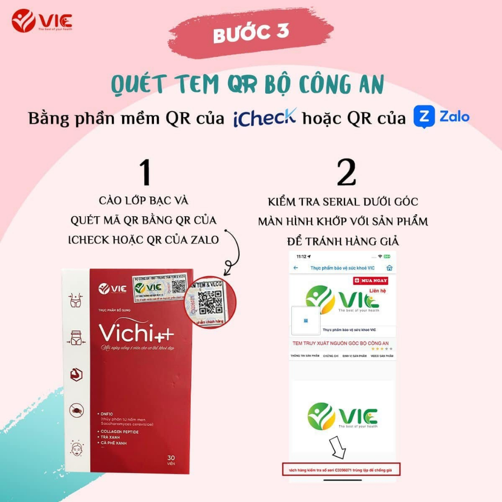 Viên giảm cân VICHI++ phiên bản cải tiến 2023 tặng khoá cân dành cho cơ địa nhờn