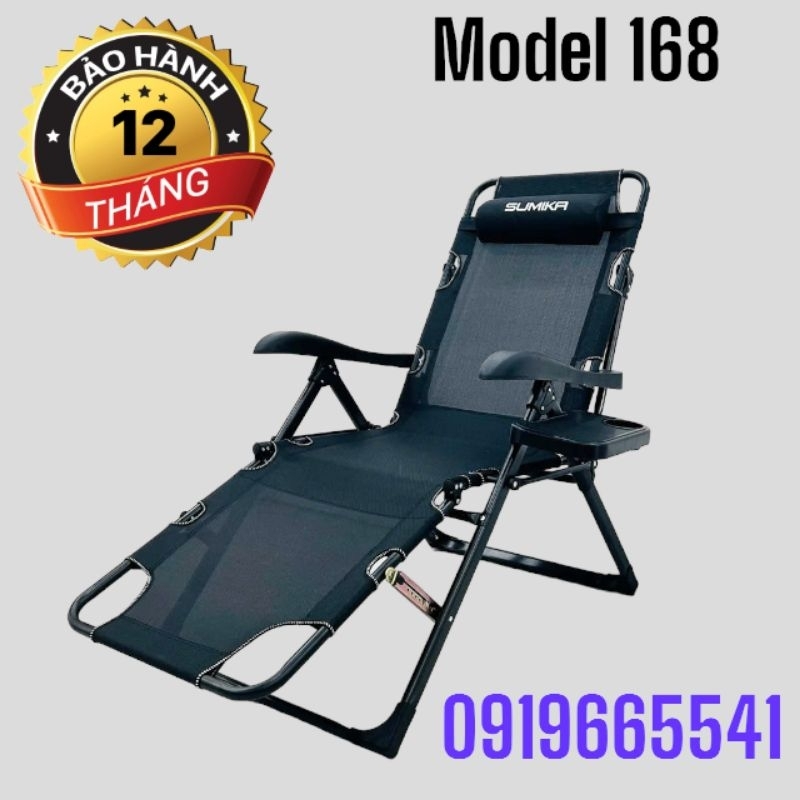 Ghế xếp ngã giường SUMIKA 168 - tải trọng 300kg, có thêm con lăn massage tay cho mẫu 2024