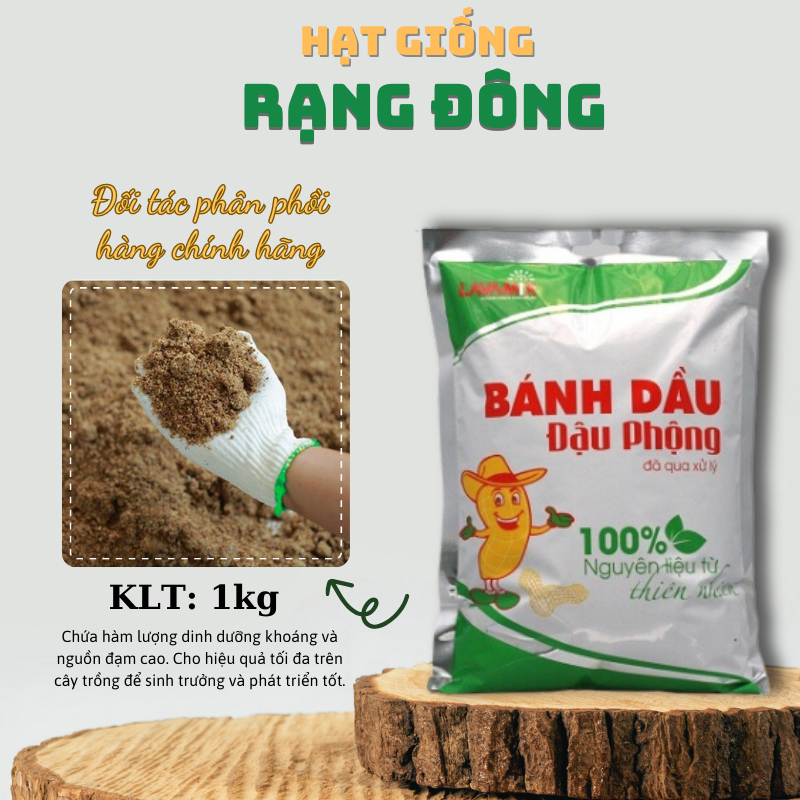 Bánh Dầu Đậu Phộng Lavamix đã qua xử lý (túi 1kg) - Hạt giống Rạng Đông