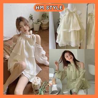 Áo sơ mi kiểu nữ trễ vai, áo trễ vai dáng yếm chất voan tơ 2 lớp mềm mịn đi chơi siêu xinh mã SA41