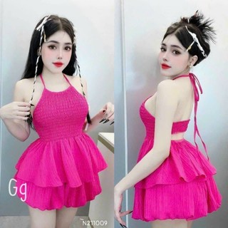 Set áo croptop mút ngực cột nơ eo và quần dài ống suông alohashop91