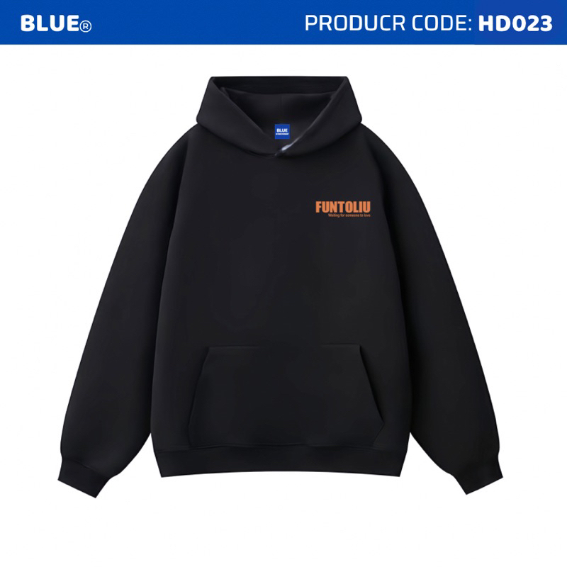Áo Hoodie Funtoliu Brand Blue Streetwear Form Rộng Ulzzang Couple HD023