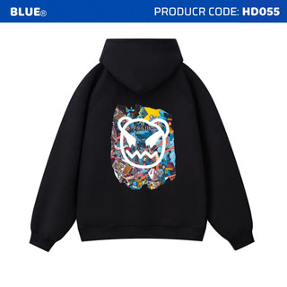 Áo Hoodie Unisex Brand Blue Streetwear Form Rộng Ulzzang Couple 5D HD055