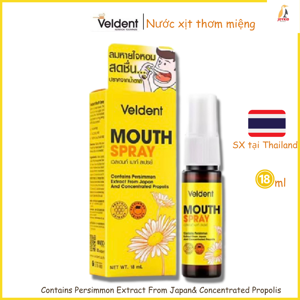 Nước xịt thơm miệng Veldent/Fluocaril Thái Lan khử mùi hôi miệng, the mát, sảng khoái 18ml/5ml/7ml